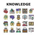 Knowledge And Mind Intelligence Icons Set Vector Royalty Free Stock Photo