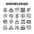 Knowledge And Mind Intelligence Icons Set Vector Royalty Free Stock Photo