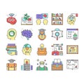 Knowledge And Mind Intelligence Icons Set Vector . Royalty Free Stock Photo