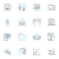 Knowledge organization linear icons set. Cataloging, Indexing, Taxonomy, Metadata, Classification, Thesaurus, Ontology