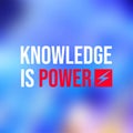 Knowledge is power. Life quote with modern background vector Royalty Free Stock Photo