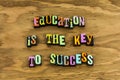 Knowledge preparation education key success Royalty Free Stock Photo