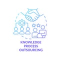 Knowledge process outsourcing blue gradient concept icon