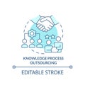 Knowledge process outsourcing turquoise concept icon
