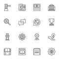 Knowledge, science line icons set