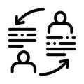 Knowledge sharing icon vector outline illustration