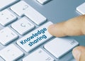 Knowledge sharing - Inscription on Blue Keyboard Key