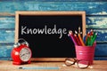 Composite image of knowledge text on white background Royalty Free Stock Photo