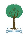 Knowledge tree education logo icon. Royalty Free Stock Photo