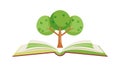 Knowledge Tree from Open Book - Learning Vector Symbol, vector design Generative AI Royalty Free Stock Photo