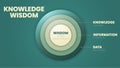 Knowledge Wisdom circle infographic template with icons. DIKW knowledge management diagram vector.