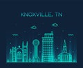 Knoxville skyline Tennessee USA vector line style Royalty Free Stock Photo