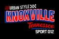 Knoxville Tennessee 012 urban style vintage design typography printed t shirt vector illustration