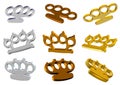 Knuckle dusters 3d set Royalty Free Stock Photo