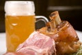 Knuckle of pork with beer Royalty Free Stock Photo