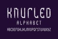 Knurled alphabet. White contrasting font. Isolated english alphabet Royalty Free Stock Photo