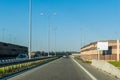 Knurow, Poland -08.10.2021-motorway with driving cars in Knurow Royalty Free Stock Photo