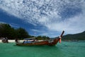 Longtail boat at sunrise beach. Ko Lipe. Satun province. Thailand