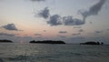 Ko Na Thian and Ko Mat Lang Islands Seen during Sunrise from Koh Samui Island, Thailand. Royalty Free Stock Photo