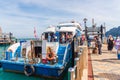 KO PHI PHI DON ISLAND PIER, KRABI, THAILAND - 21th march 2021:Phi Phi island pier in high season has fewer traveller under COVID-