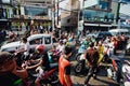 KO SAMUI, THAILAND - APRIL 13: Chaweng Main Road during the celebration of the water fight festival or Songkran Festival