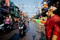 KO SAMUI, THAILAND - APRIL 13: Chaweng Main Road at the celebration of the water fight festival or Songkran Festival