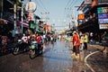 KO SAMUI, THAILAND - APRIL 13:Chaweng Main Road at the celebration of the water fight festival or Songkran Festival