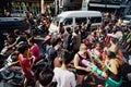 KO SAMUI, THAILAND - APRIL 13: Chaweng Main Road during the celebration of the water fight festival or Songkran Festival