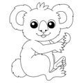 Koala Animal Coloring Page Isolated for Kids
