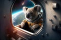 Koala as an astronaut in a spaceship in space AI generated Content Royalty Free Stock Photo