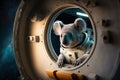 Koala as an astronaut in a spaceship in space AI generated Content Royalty Free Stock Photo