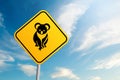 Koala australian wildlife road sign with blue sky and cloud back Royalty Free Stock Photo