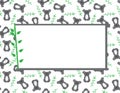 Frame with Koala Bears and Leaves Seamless Pattern on White Background