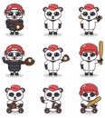 Vector Illustration of Cute Panda with Baseball costume Royalty Free Stock Photo