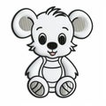 Rubber Koala Bear Embroidery Design: Adorable Toy Sculpture Inspired By Disney Animation