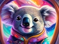 Koala Bear as an Astronaut in a Space Ship