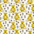 Koala bear cute kids seamless pattern vector. Royalty Free Stock Photo