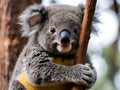 A koala bear perched on a tree branch, Royalty Free Stock Photo