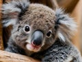A koala bear perched on a tree branch, Royalty Free Stock Photo