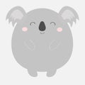Koala bear round icon. Kawaii animal face head. Cute cartoon character. Funny baby with eyes, nose, ears. Kids print. Love Royalty Free Stock Photo