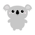 Koala bear toy icon. Cute cartoon character. Kawaii animal face head. Funny baby with eyes, nose, ears. Kids print. Love Greeting Royalty Free Stock Photo