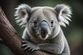 Koala bear on a tree branch in Australia. Animal in natural habitat. generative ai Royalty Free Stock Photo