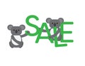 Koala Bears Holding Sale Sign