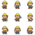 cute cartoon monkey Builder set Royalty Free Stock Photo