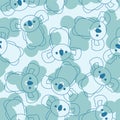 Koala cartoon pattern seamless. Australian marsupial bears background. vector texture