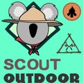 Koala cartoon scout uniform insignia pack