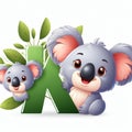 Koala clipart and letter K