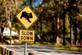 Koala Crossing sign Royalty Free Stock Photo