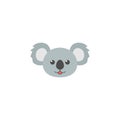 Koala emoji head. Cute animal face emotion. Vector illustration