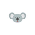 Koala emoji head. Cute animal face emotion. Vector illustration